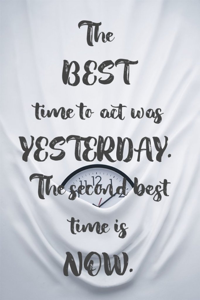 The best time to act was yesterday. The second best time is now.